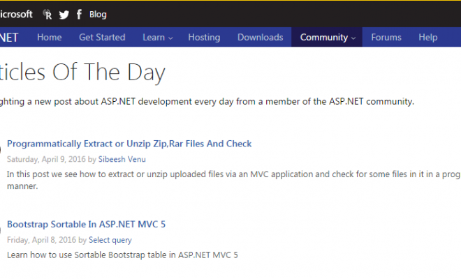 Asp Net Article Of The Day April 09 2016