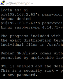 Login raspberry pi